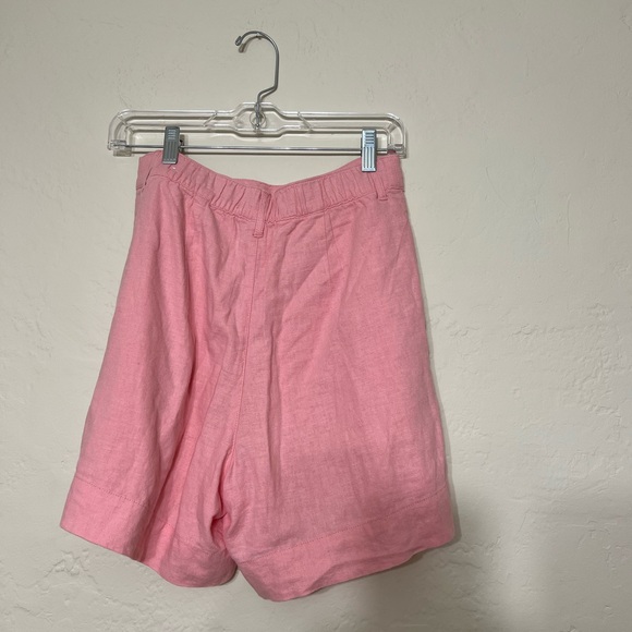 Abercrombie & Fitch Linen Tailored Shorts Pink - Picture 2 of 5